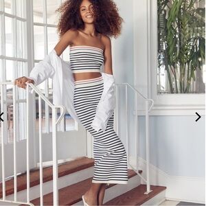 Kule Striped Set - Knit skirt‎ and tube top set